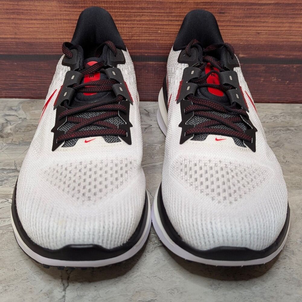 Nike Zoom Vomero 17 White Black Fire Red Men's 12.5 Running Shoes FB1309-103 - Picture 3 of 7